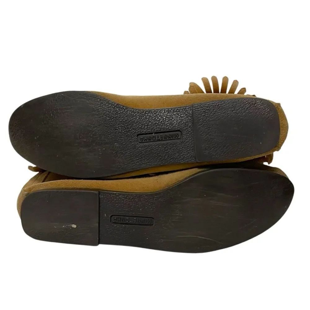 MINNETONKA Suede Leather Fringe Moccasin Booties 8.5 - Picture 7 of 9